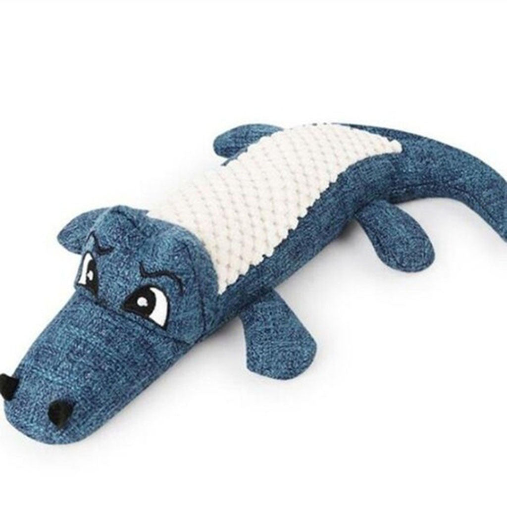 Fridja Skinny Peltz No Stuffing Squeaky Plush Dog Toy， Crocodile， Raccoon， and Squirrel - Large