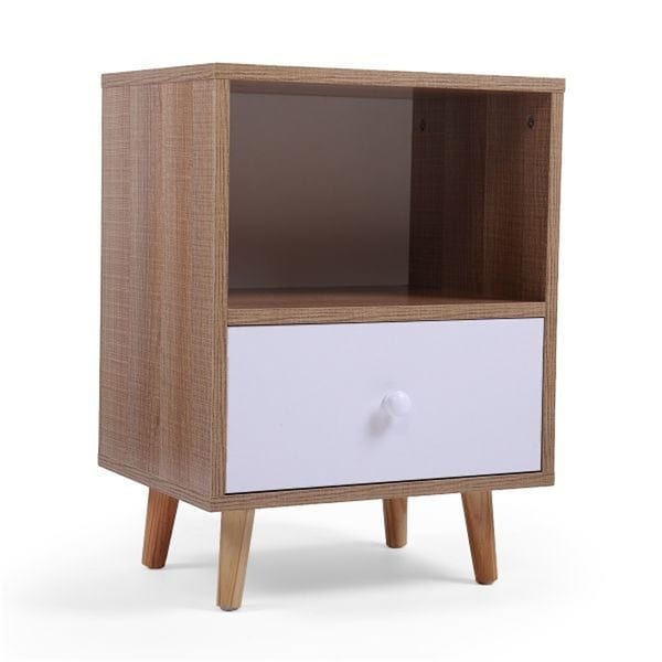 Modern End Table Side Table Nightstand with Drawer and Shelf