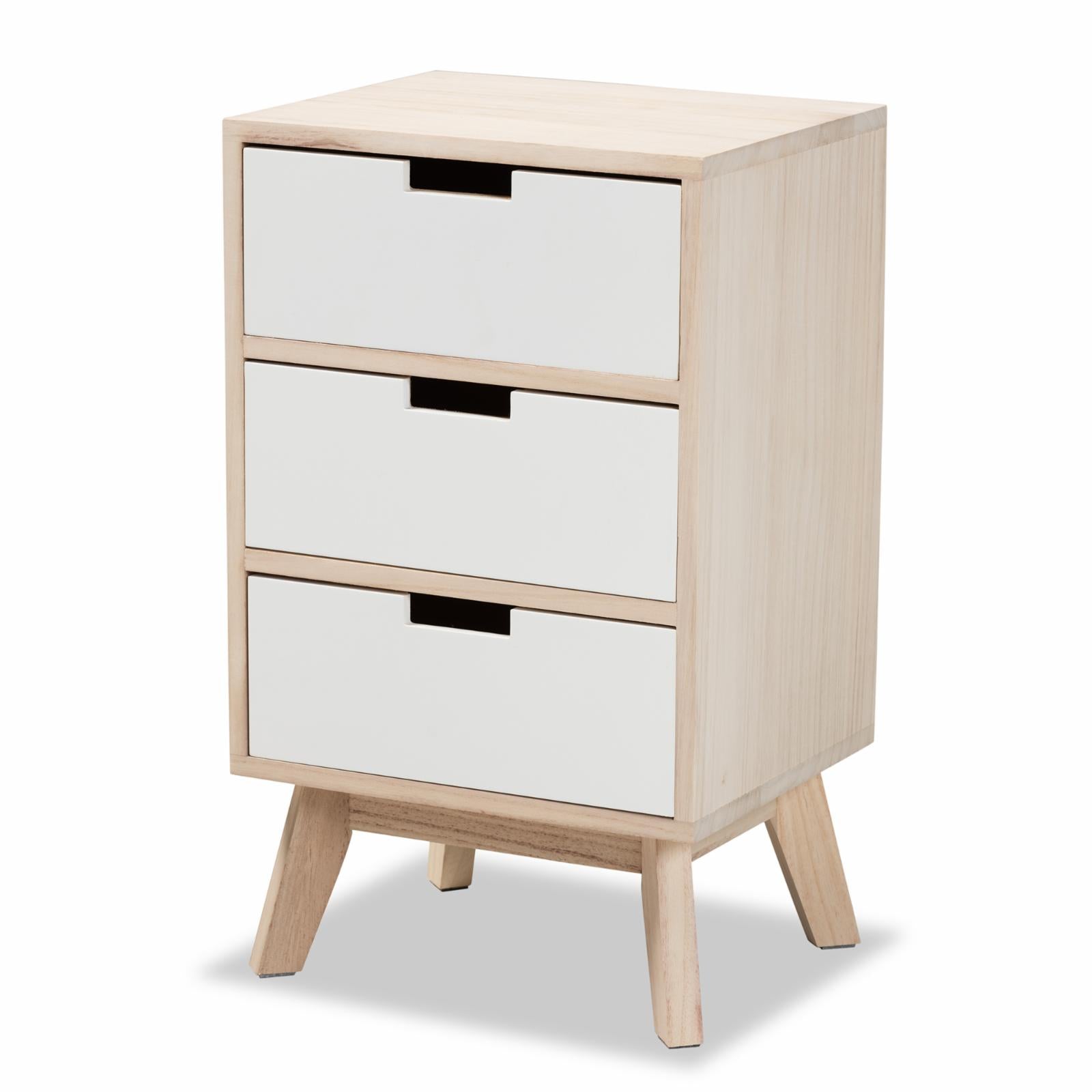 Baxton Studio Halian 3-Drawer Nightstand