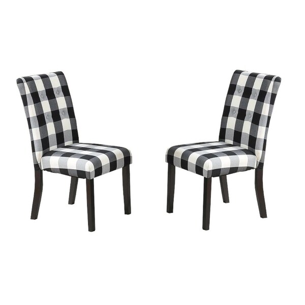 Dining Room Chairs Polyfiber Tufted Set of 2