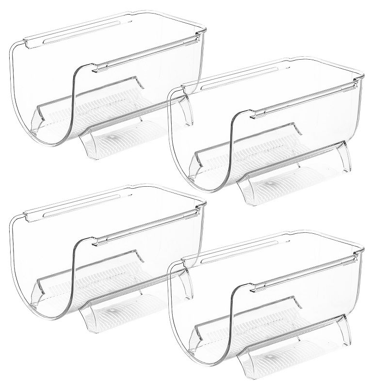 4 Pack Acrylic Wine Bottle Holder Storage Organizer Bin