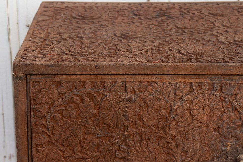 Rare Finely Carved Anglo Indian Low Cabinet   Eclectic   Accent Chests And Cabinets   by De cor  Houzz