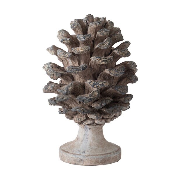 10.5 Gray and Brown Traditional Style Pine Cone Tabletop Decor