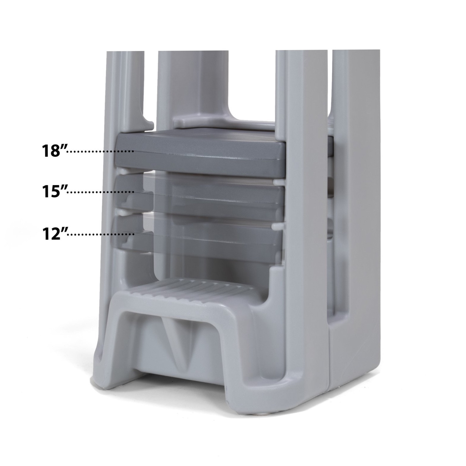 Simplay3 Toddler Tower Adjustable Stool， Gray