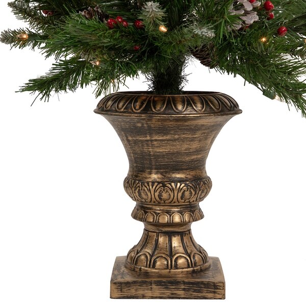 5Piece PreLit Frosted Verona Berry Pine Artificial Christmas Entryway Set