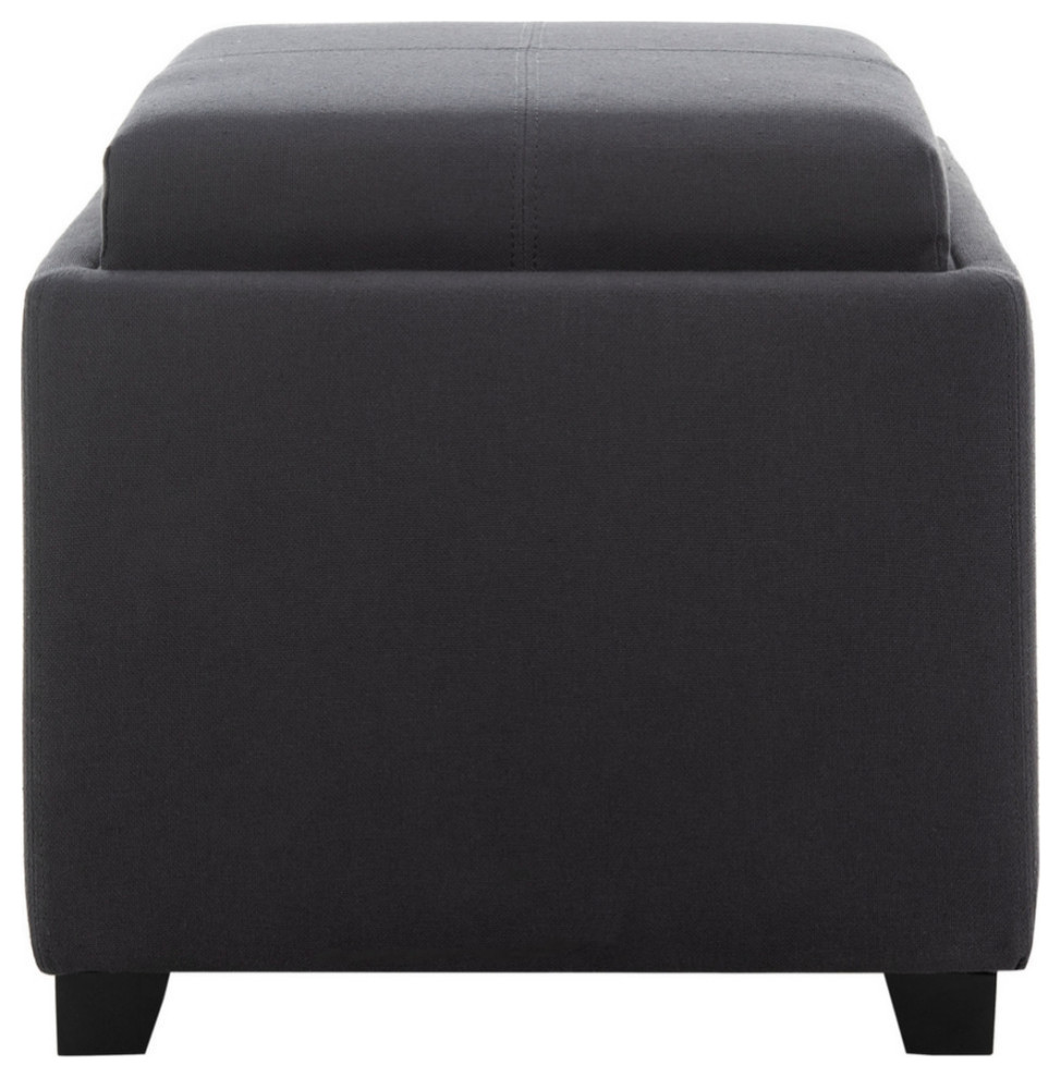 Sara Single Tray Ottoman  Gray/Black   Transitional   Footstools And Ottomans   by Rustic Home Furniture Deco  Houzz