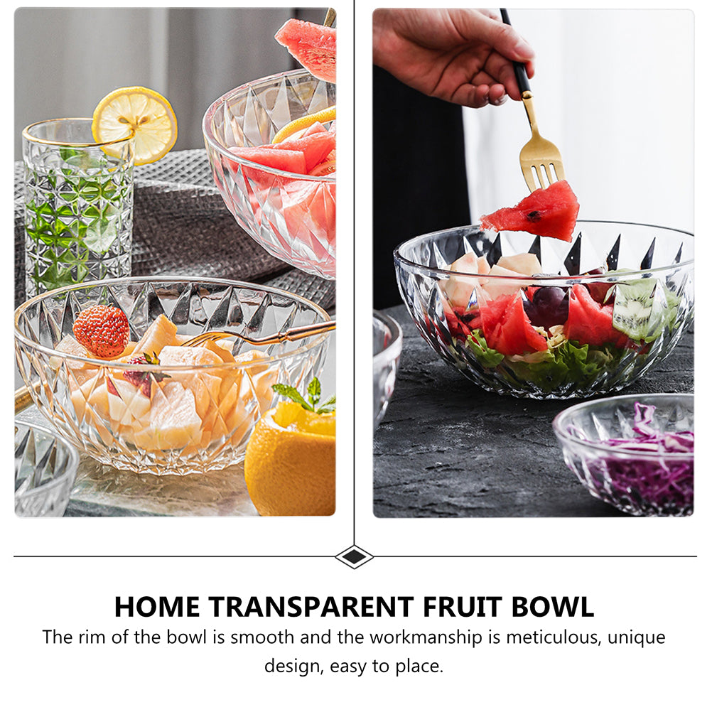 Homemaxs Bowl Glass Bowls Soup Fruit Serving Prep Cereal Bowl Crystal Punch Salad Large Noodle Dinnerwear Acrylic Centerpiece