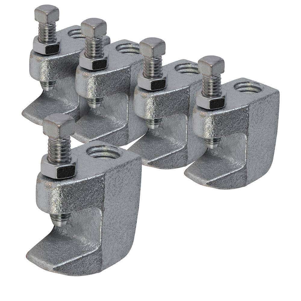 The Plumber's Choice Junior Beam Clamp for 58 in. Threaded Rod in Electro Galvanized Steel (5-Pack) 58CLBSGE-5