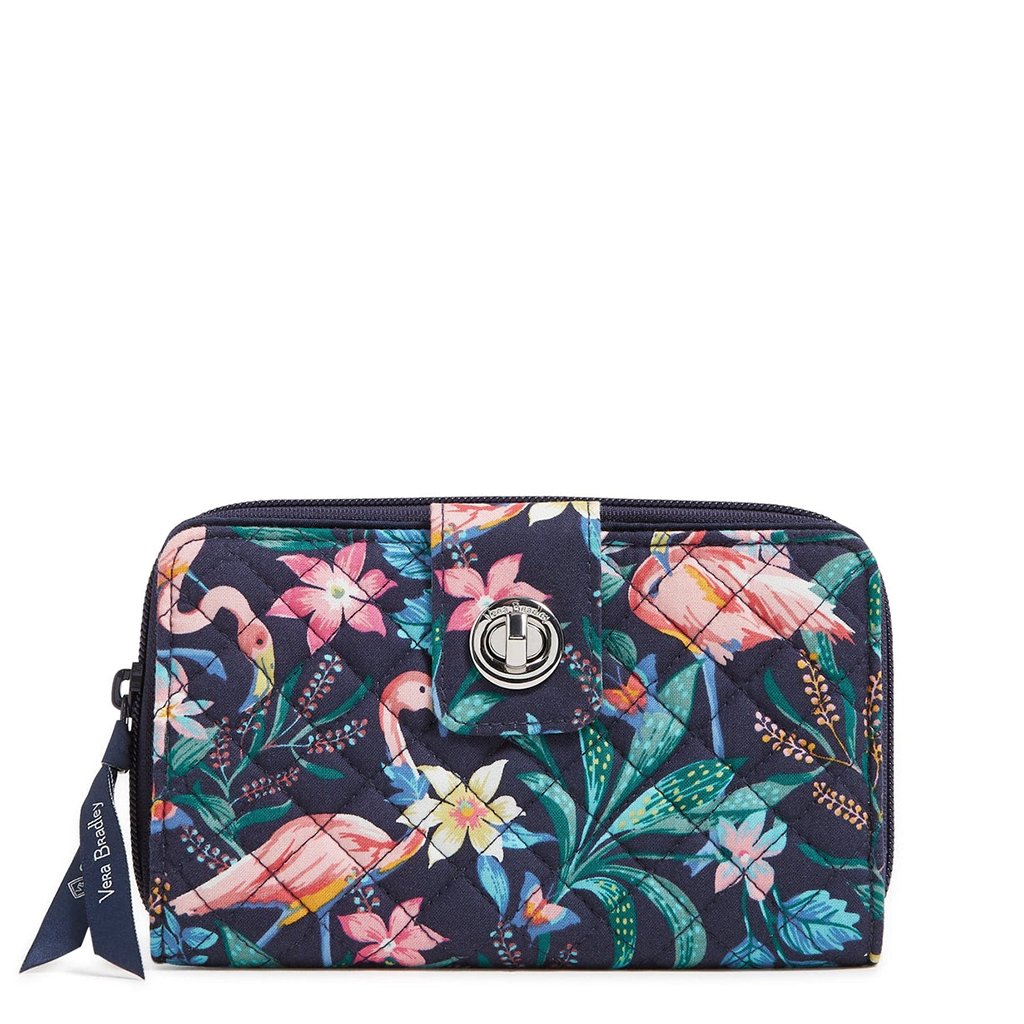 Vera Bradley  RFID Turnlock Wallet in Flamingo Garden