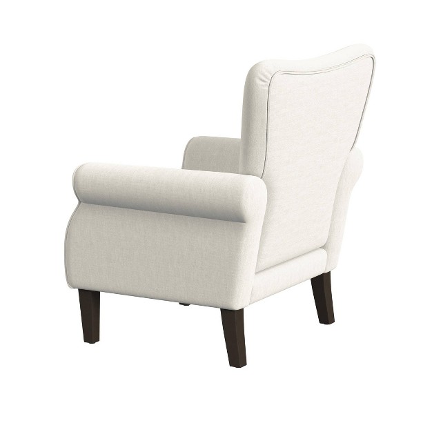 Rolled Arm Accent Chair Cream Homepop