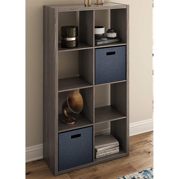 Closetmaid Bookcase Open Back 8 cube Storage Organizer Graphite Gray 2 Pack