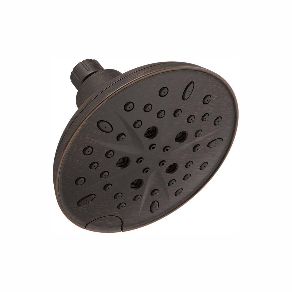 Delta 5-Spray Patterns 1.75 GPM 6 in. Wall Mount Fixed Shower Head in Venetian Bronze 75508RB