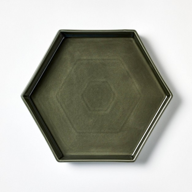 Ceramic Reactive Glaze Tray Green Designed With Studio Mcgee