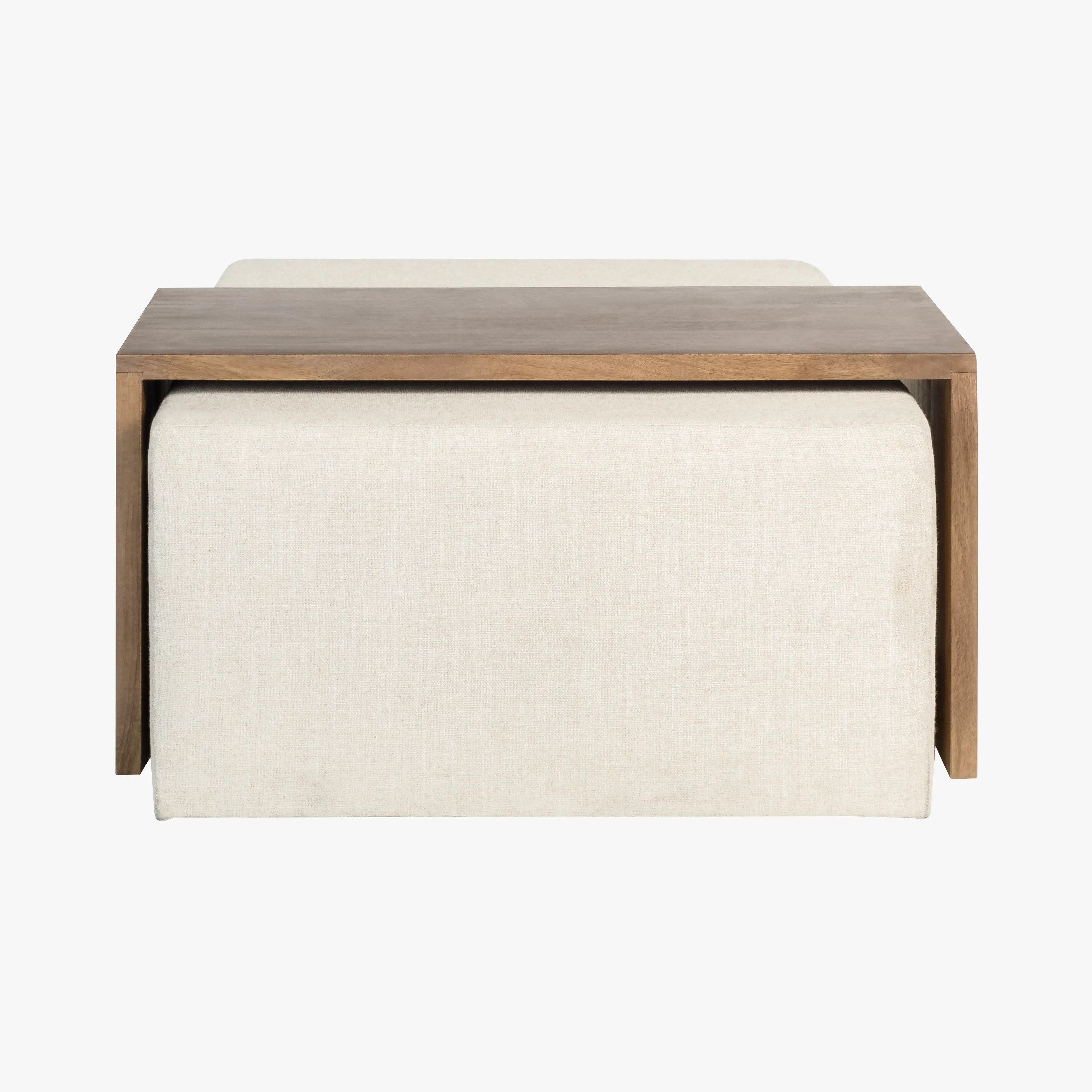 Amelia Subtle Linen Ottoman Coffee Table