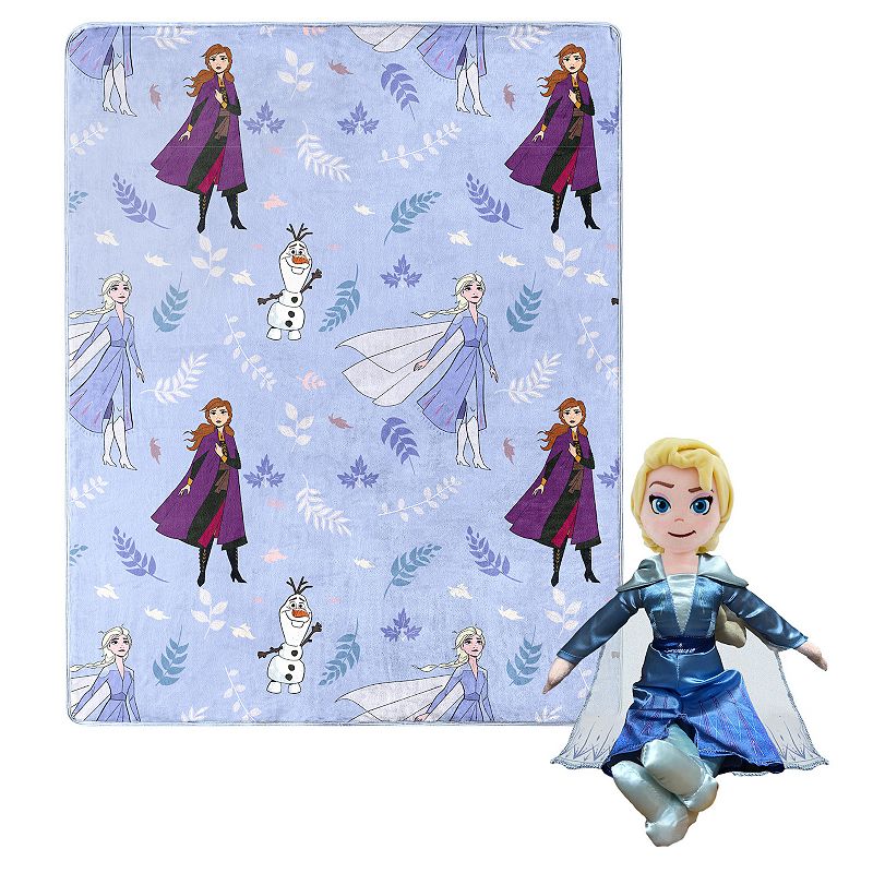 Frozen 2 Friends in Leaves Character Hugger Pillow and Silk Touch Throw Set