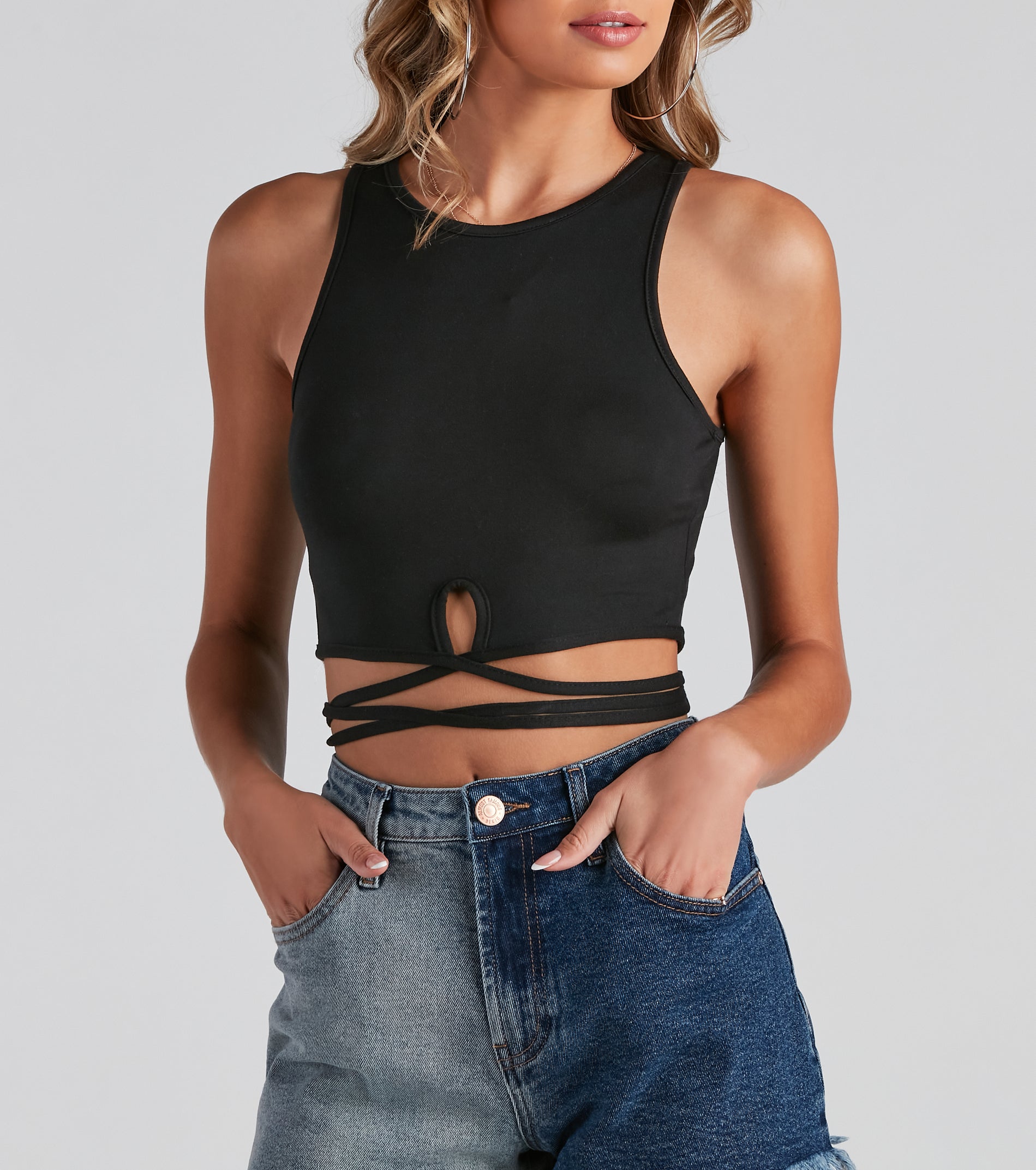 Style Refresh Tie Waist Crop Top