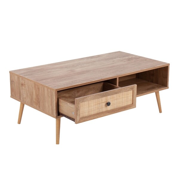 Ailani Coffee Table with Rattan Accent