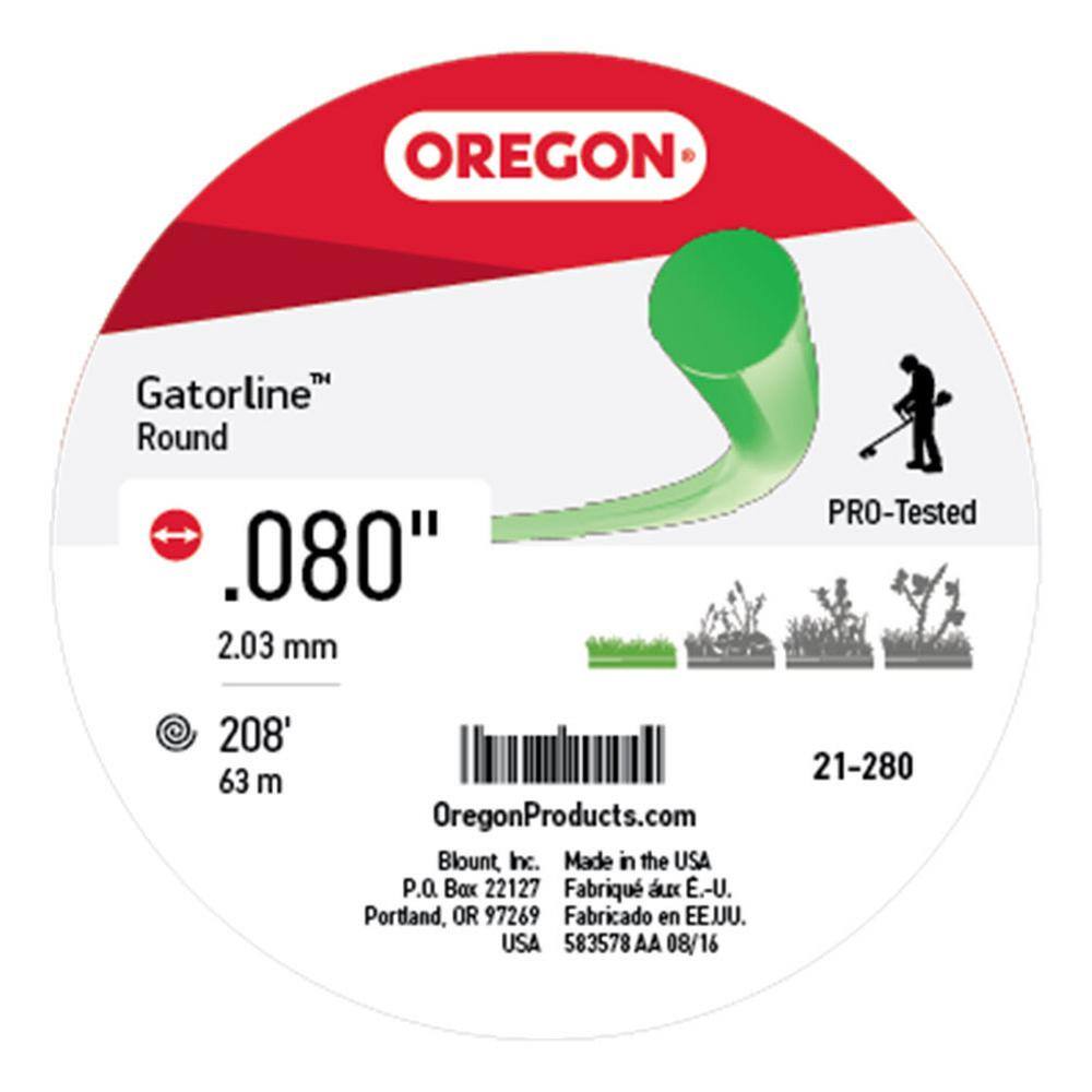 Oregon 0.080 in. Gatorline Round Trimmer Line 12 lb. (208 ft.) Bulk Donut Fits Stihl DW Ryobi and Greenworks 21-280 21-280