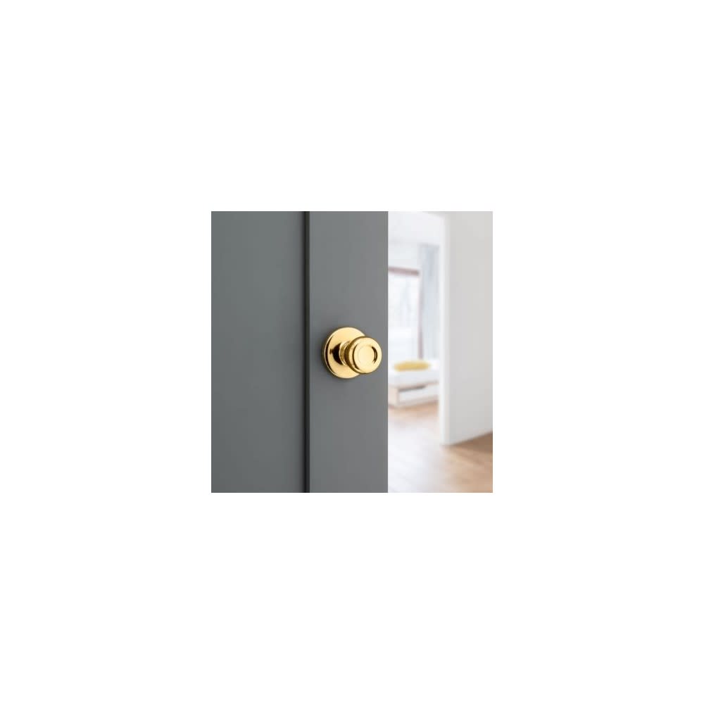 Kwikset Tylo Door Knob Polished Brass Hall and Closet Passage Round ;