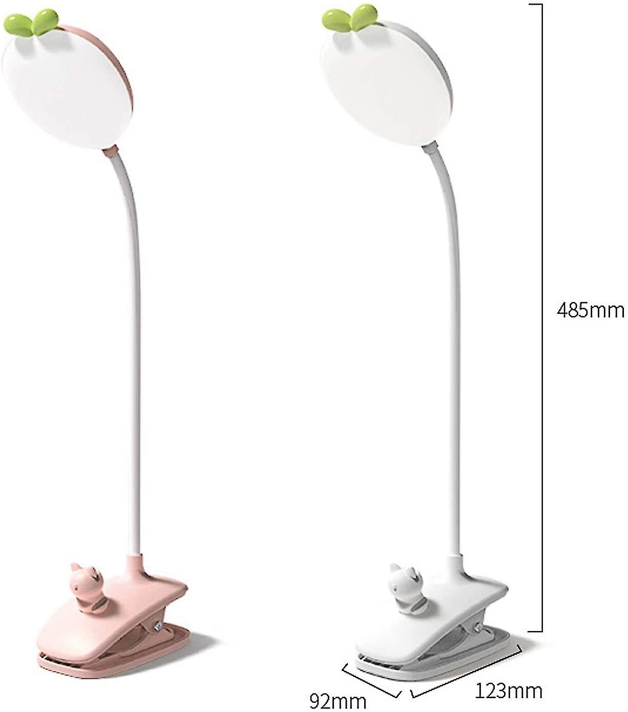 Led Clamp Lamp Flexible 360 Reading Light Clip-on Lamp 3 Lighting Modes And 5 Dimmable， Usb Rechargeable Wireless Reading In Bed， Pink