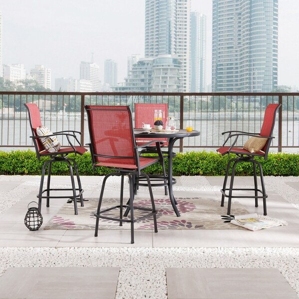 Patio Festival 4Person Outdoor 45.3'' Round Bar Height Dining Set