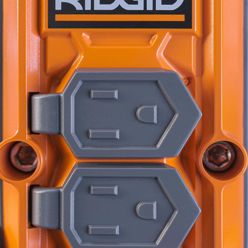 RIDGID 8 ft. Cord 6-Outlet, 2.4 Amp USB-A, 15-Watt USB-C, 2100J Surge Protector RG608UC