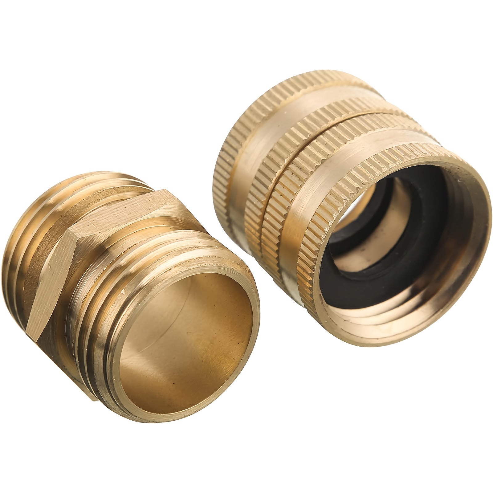 4Packs Garden Hose Adapter  3/4” GHT Thread Brass Garden Hose Connector Include Double Female Dual Swivel And Double Male