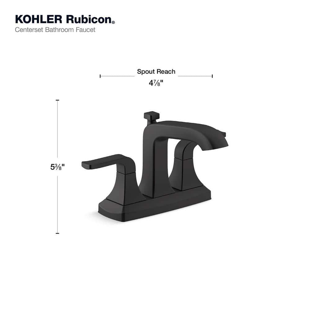 KOHLER Rubicon 4 in Centerset 2Handle Bathroom Faucet in Matte Black