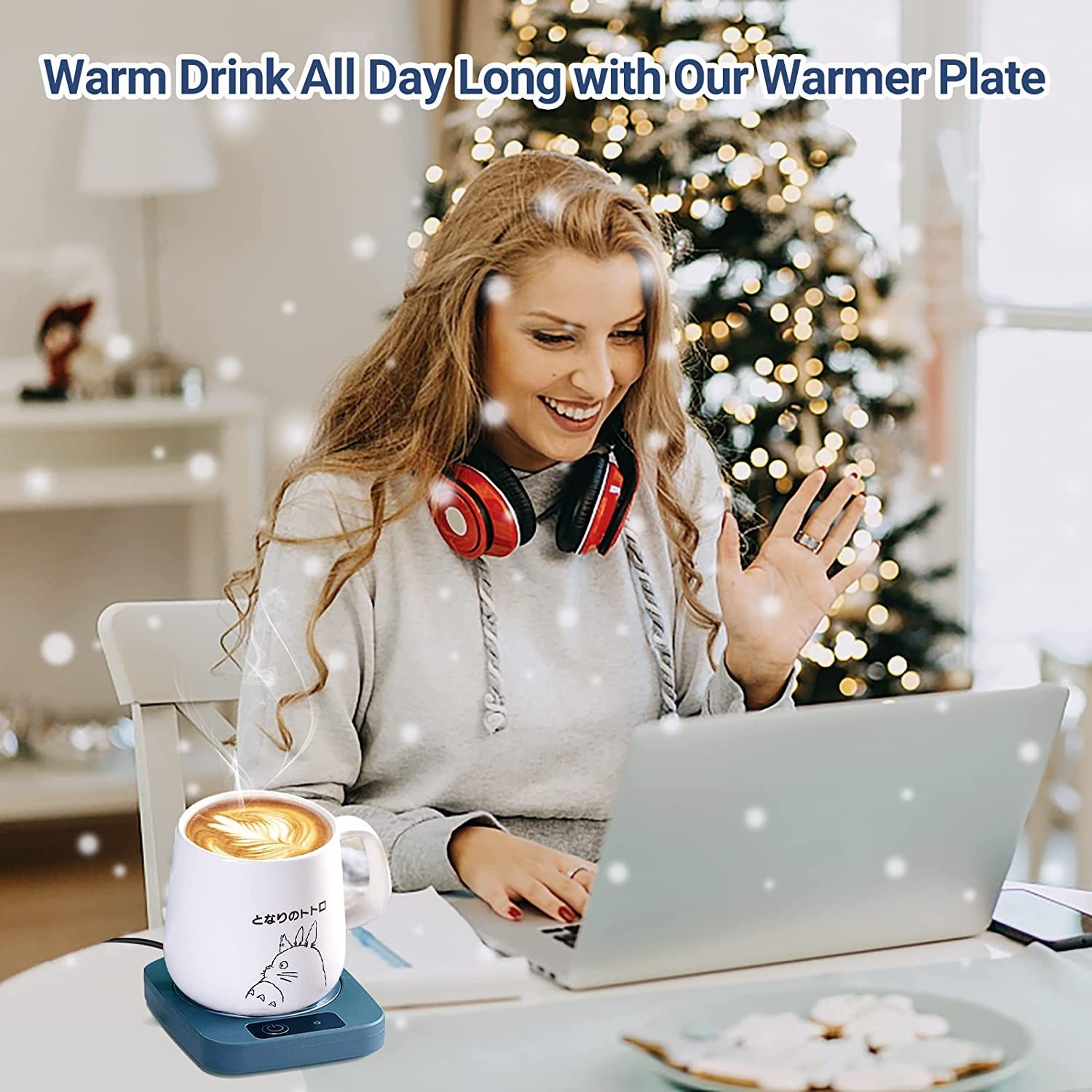 Belom Cup Warmer Thermostat Coaster Coffee Mug Warmer Smart Electric Beverage Warmers for Office Home Desk Use