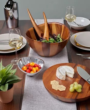 Nambandeacute; Nambe Harmony 3 Piece Wood Salad Bowl and Servers Set