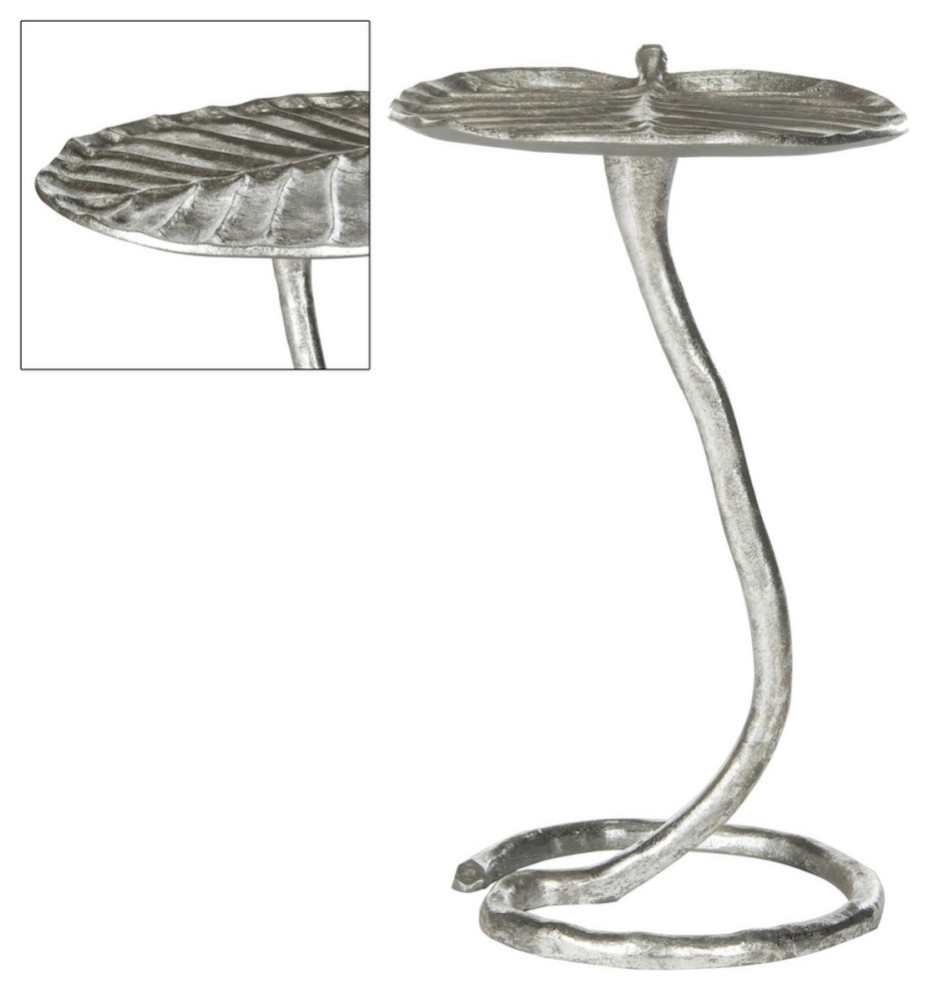 Jean Silver Foil Petal Side Table   Contemporary   Side Tables And End Tables   by Rustic Home Furniture Deco  Houzz