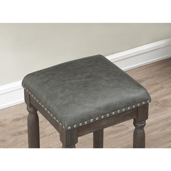 Copper Grove Sherwood 26-inch Dark Grey Leather Counter Stool