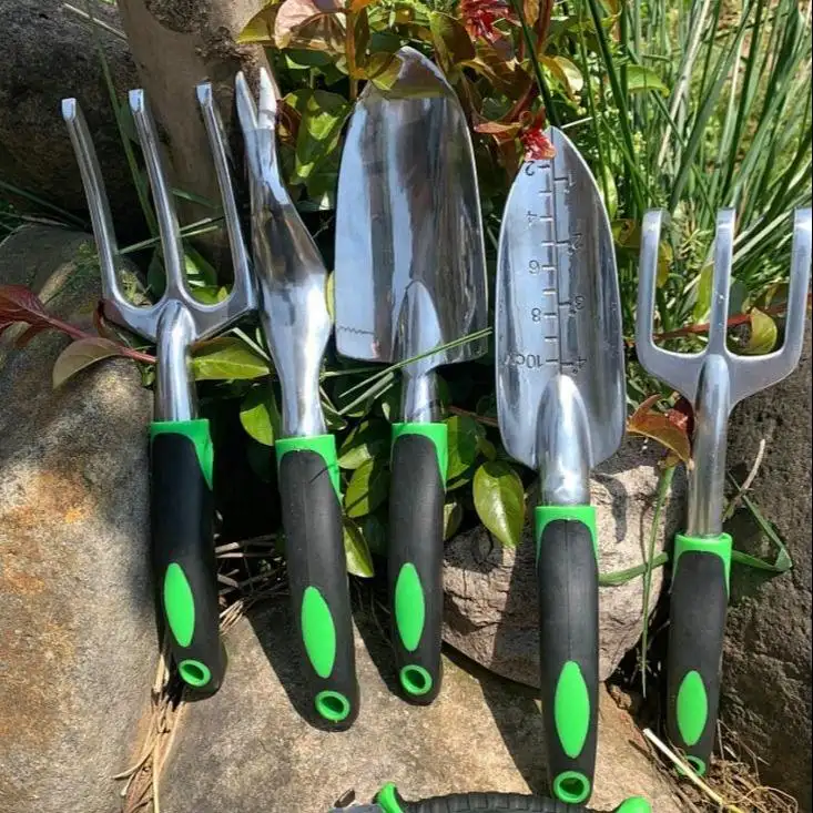 Garden Tool Set with Non Slip Rubber Grip 3pcs Heavy Duty Garden Trowels Cast Aluminum Garden Hand Shovels Tools Sets