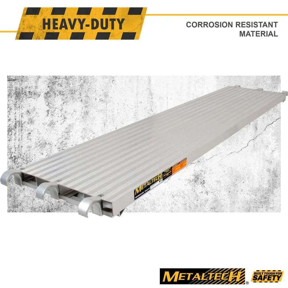MetalTech 7 ft. L x 19 in. W Scaffolding Platform Aluminum Work Platform and Scaffold Plank for Metaltech Scaffolding 3-Pack M-MPA719K3