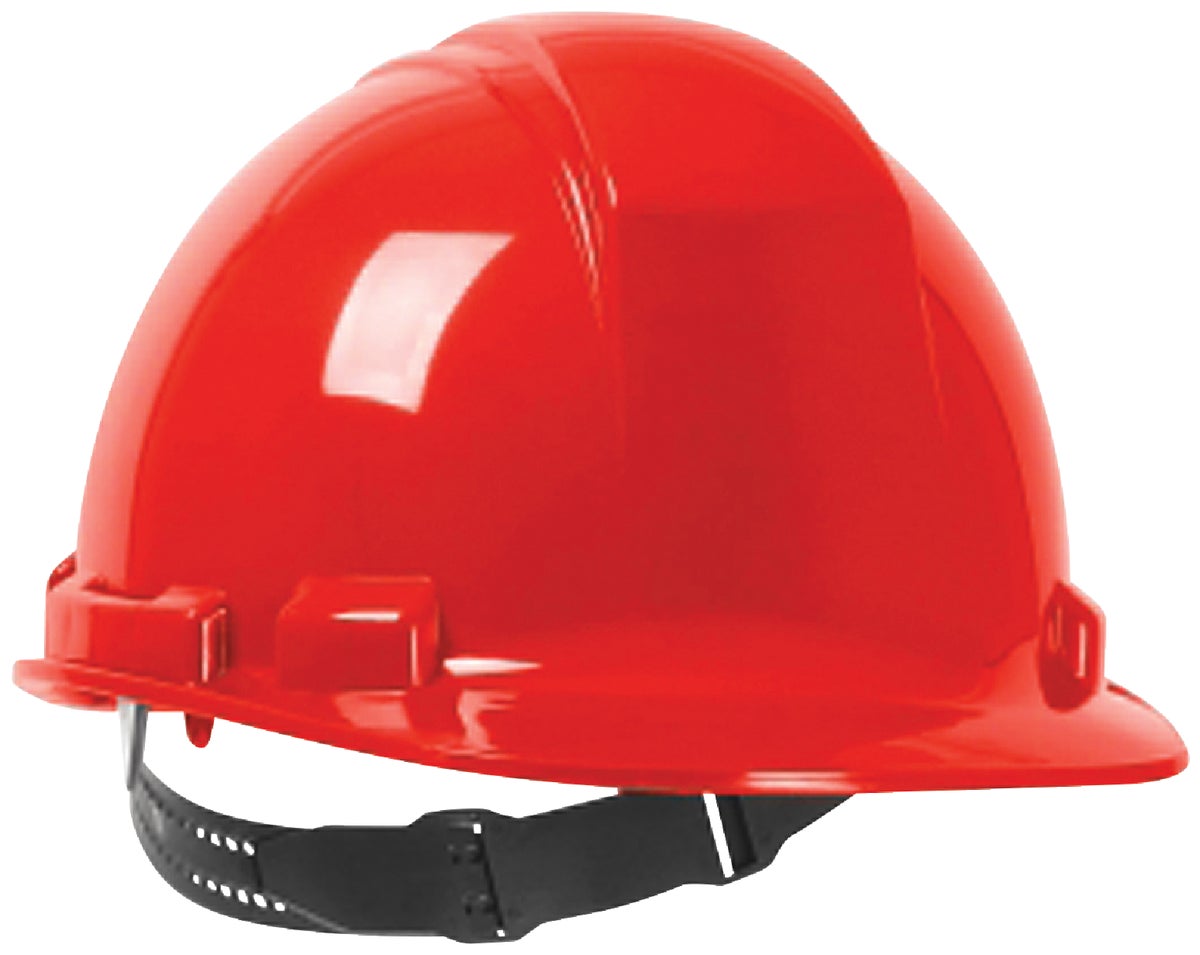 Safety Works Cap Style Non-Vented Hard Hat with Pin Lock 6 To 8 (19 In. To 25 In.) Red