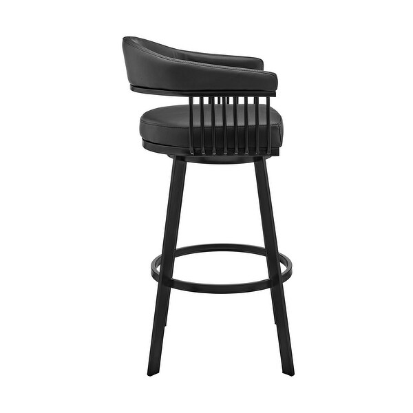 Bronson Modern Swivel Counter/Bar Stool in Faux Leather and Metal