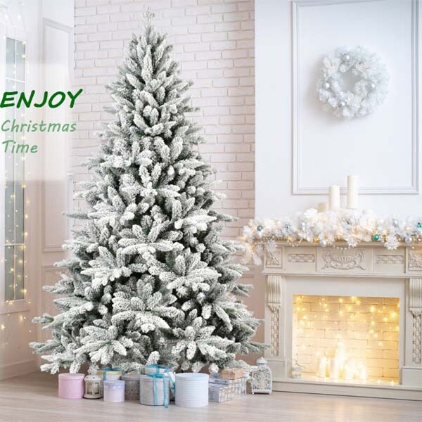 7FT PE and PVC Flocked Christmas tree