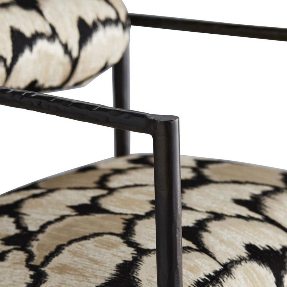 Barbana Chair  Ocelot Embroidery  Square  27 quotH (4506 3FHCP)   Midcentury   Armchairs And Accent Chairs   by Lighting Reimagined  Houzz