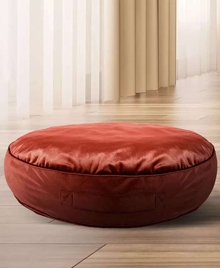 Edie@Home Panne Velvet Round Floor Pillow，  Round 24