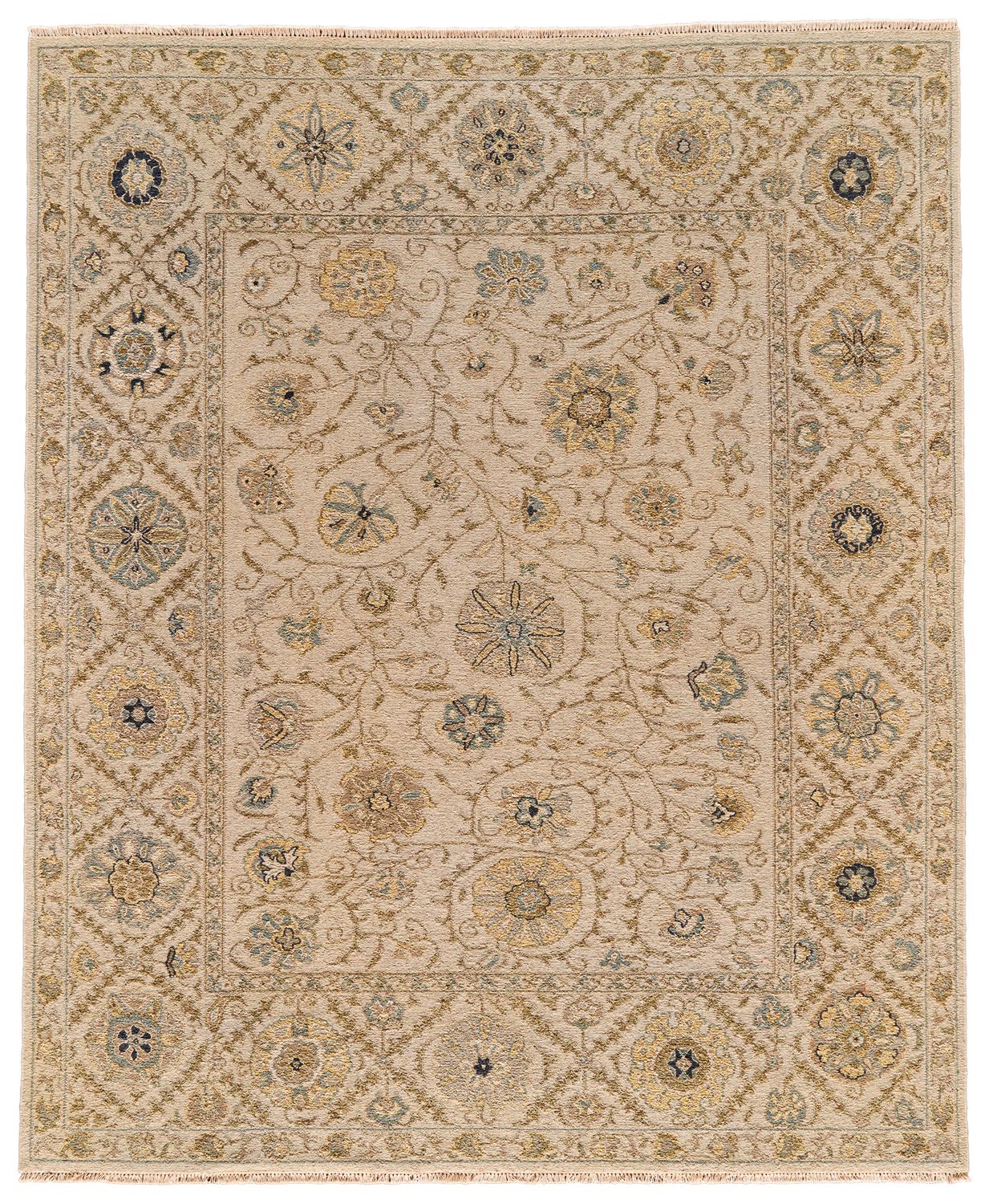 Sulli Hand Knotted Tan and Gold Rug by BD Fine