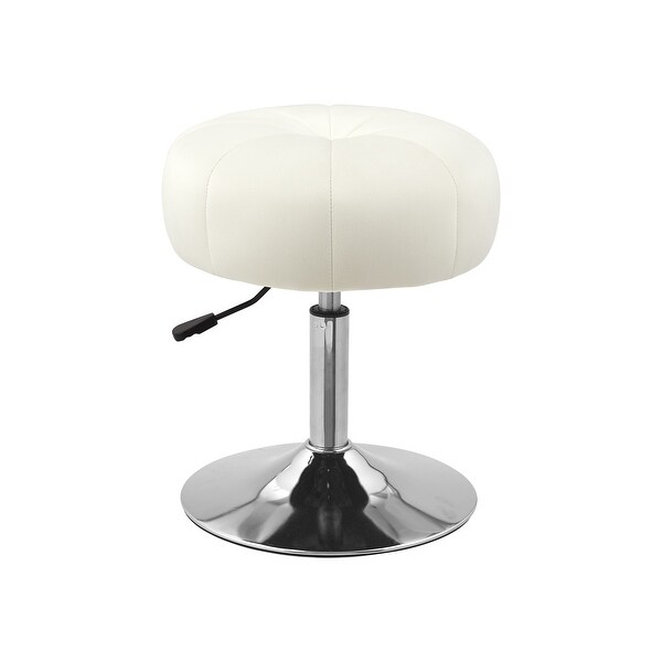 Art Leon Round Adjustable Height Velvet Swivel Stool