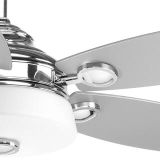 Progress Lighting Graceful Collection 54 in. LED Indoor Polished Chrome Modern Ceiling Fan with Light Kit and Remote P2544-1530K