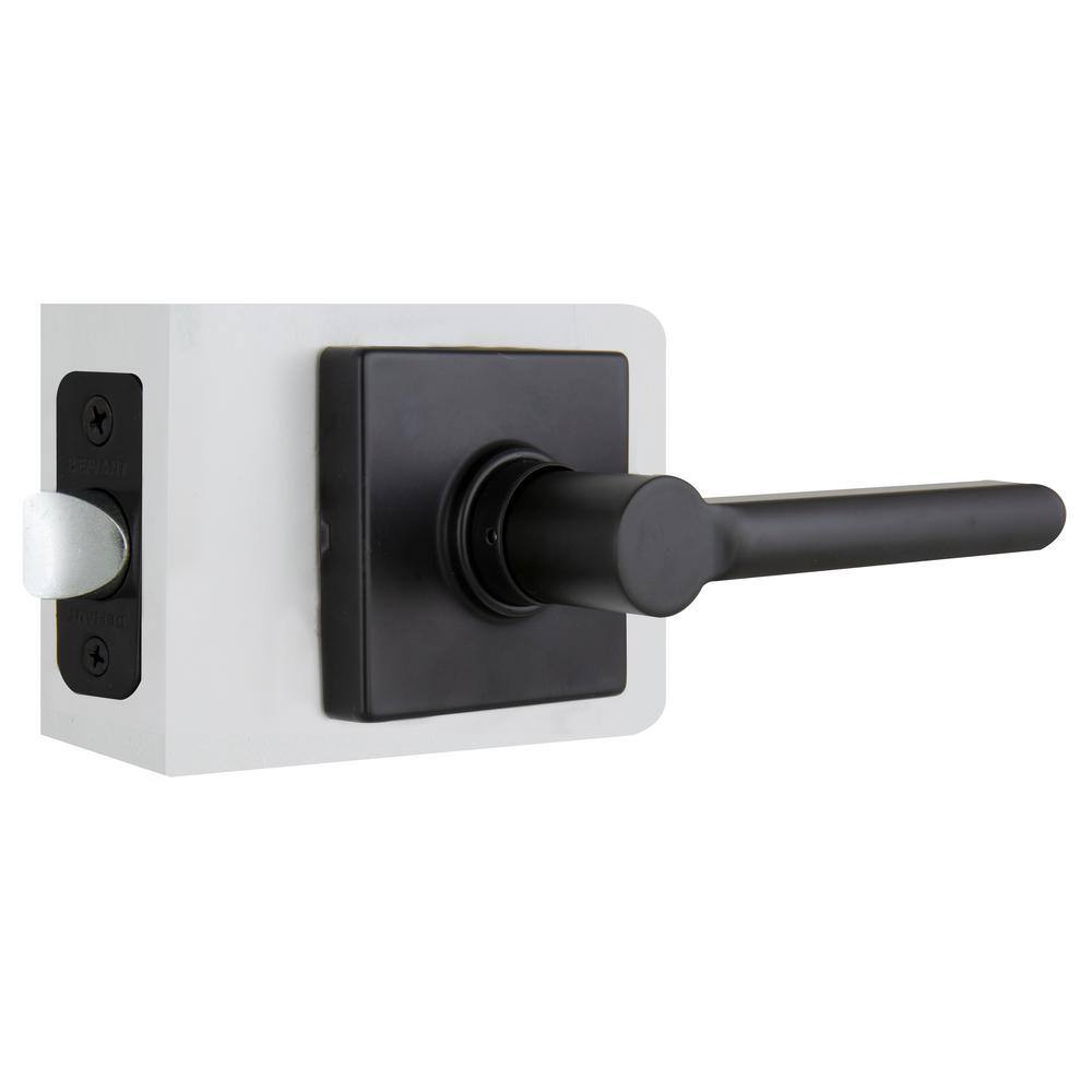 Defiant Tonebridge Matte Black HallCloset Door Lever with Square Rose 32LS3X903A