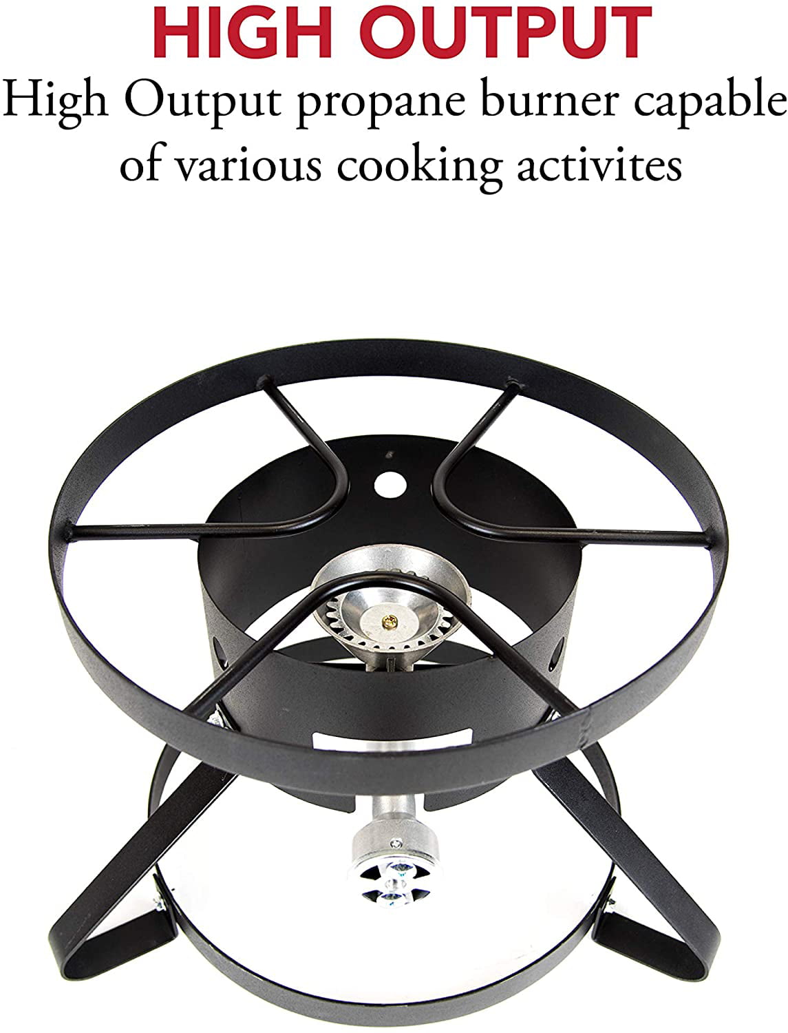 GasOne Propane Burner High Pressure Outdoor Cooker - 14.5" Wide with Steel Braided Propane Hose