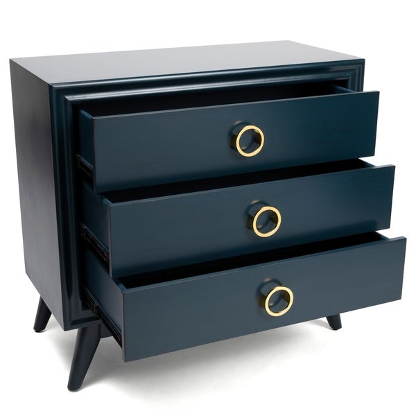 Pomeroy Indigo 3 Drawer Chest with Gold Hardware - - 28003417