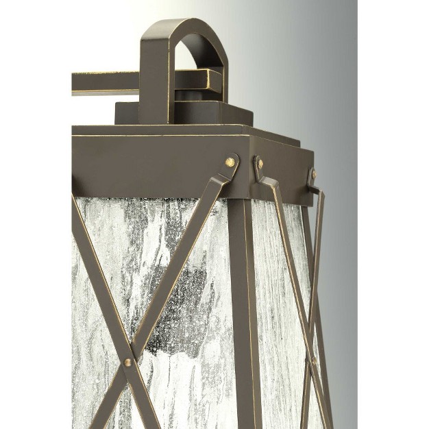 Progress Lighting Creighton 1 light Outdoor Wall Lantern Antique Bronze Clear Water Glass