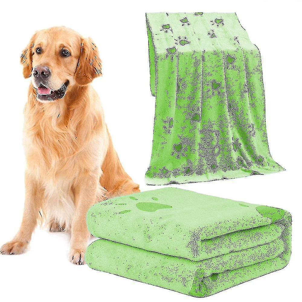 Absorbent Pet Bath Towel Microfiber Dog Drying Towel，140*70cm，green