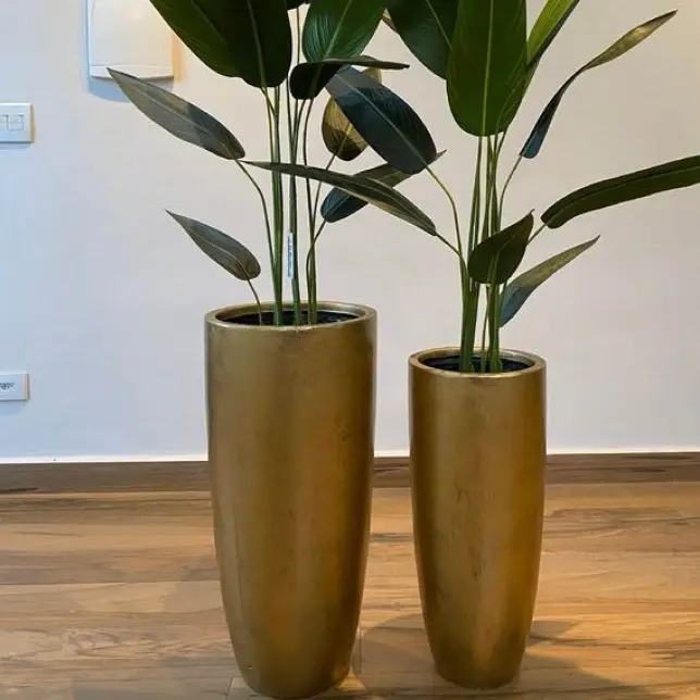 Custom Made Gold Metal Planters for Garden Home Decorative Plant Custom Shape Flower Pot Luxury Floor Planter