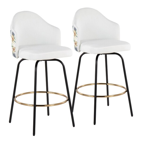 Carson Carrington Valsatra Upholstered Bar Stool with Metal Base (Set of 2)