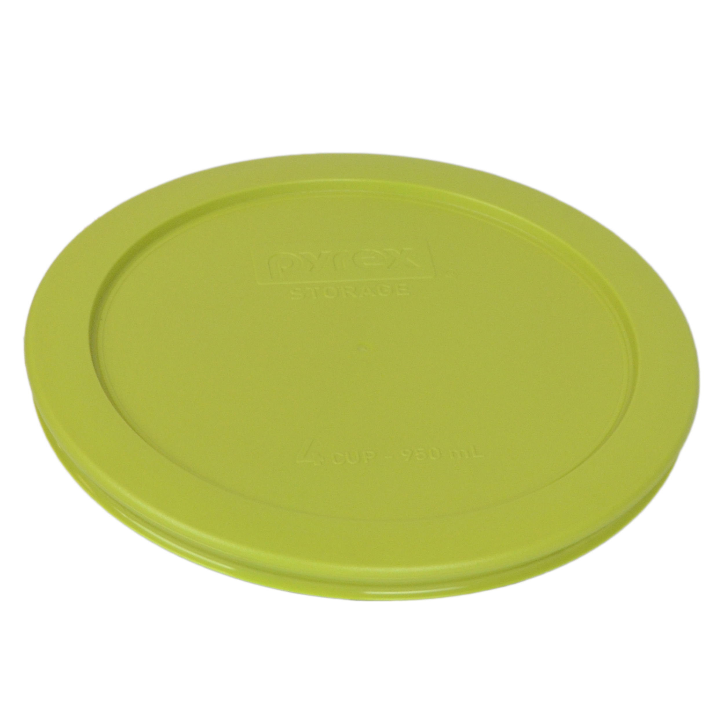 Pyrex (2) 7201 4-Cup Glass Storage Bowls and (2) 7201-PC Green Edamame Plastic Lids